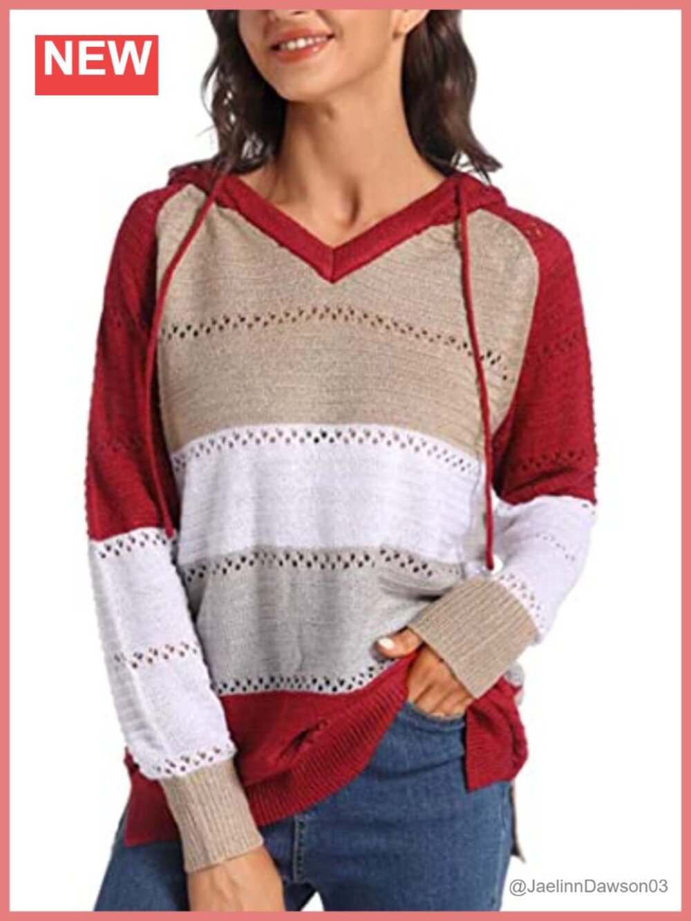 Women's Long Sleeve Pullover Hoodie Lightweight Acrylic Sweatshirt Loose Casual